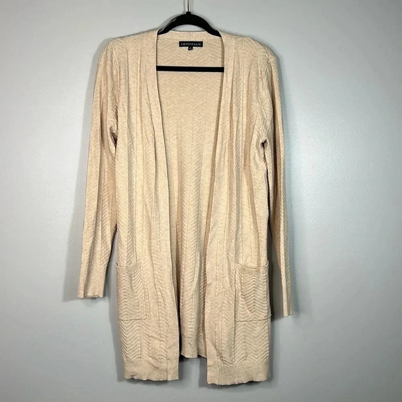 Love Ellie Cream Oversized Knit Soft Cardigan with Pockets - Small - EUC - Picture 1 of 8